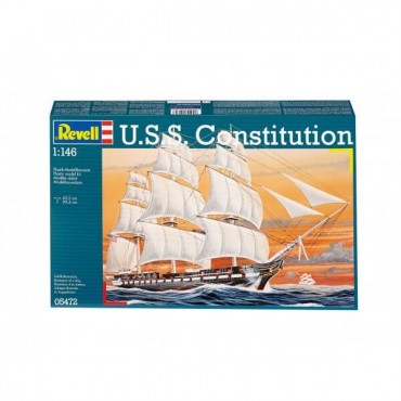 KIT PARA MONTAR REVELL BARCO U.S.S. CONSTITUTION 1/146 191 PEÇAS REV 05472